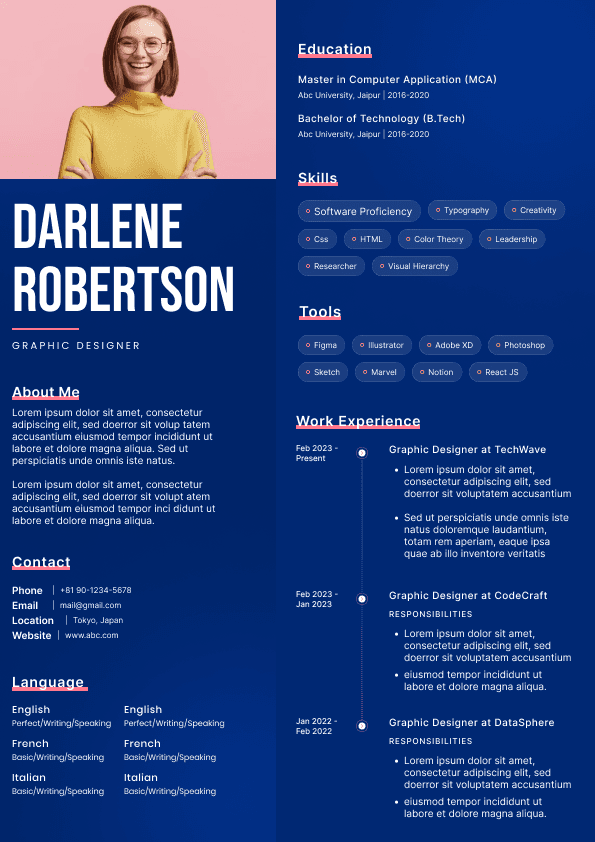 CV template preview