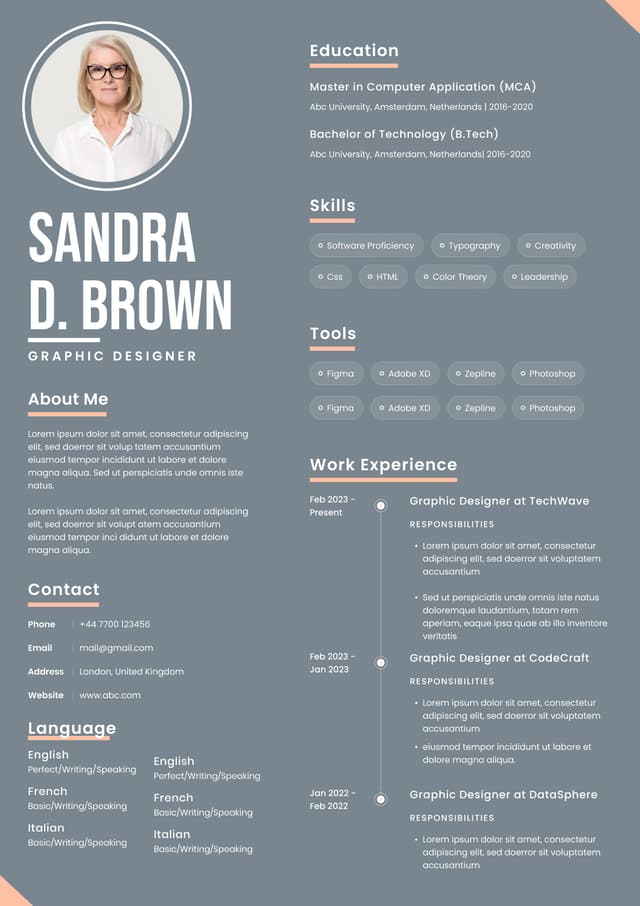CV template preview