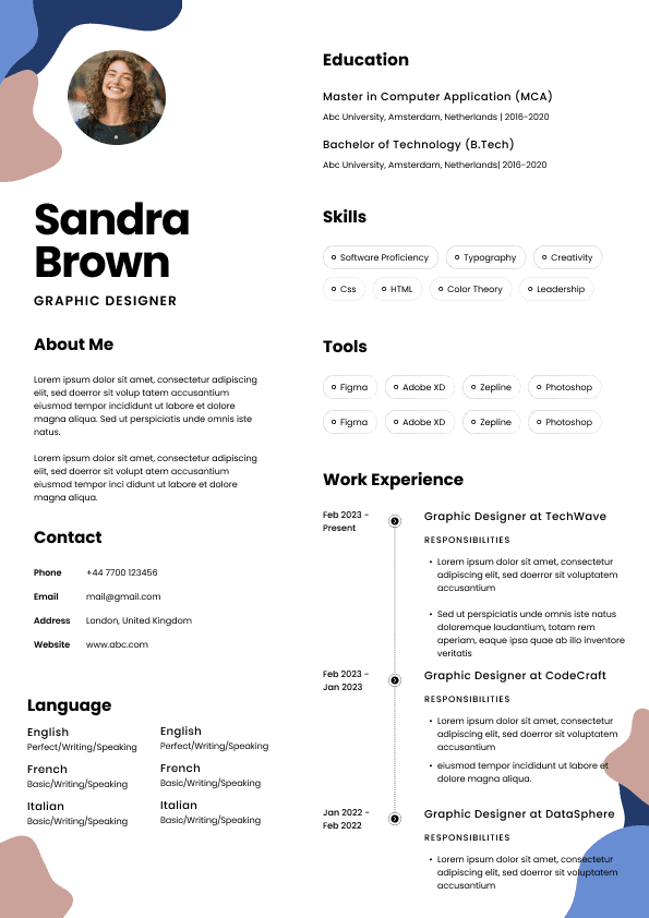 CV template preview