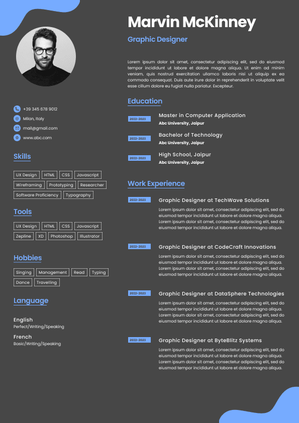 CV template preview