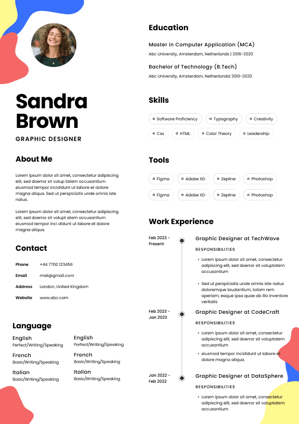 CV template preview