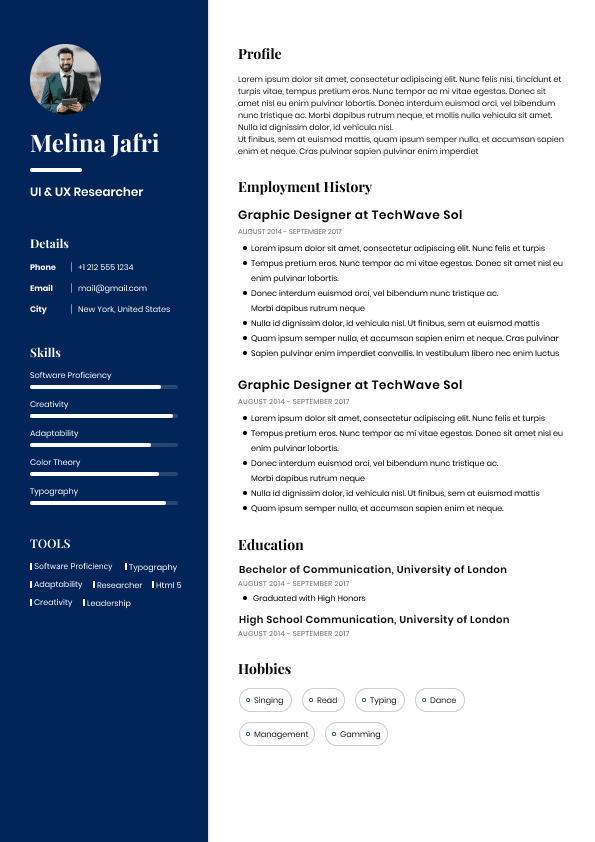 CV template preview