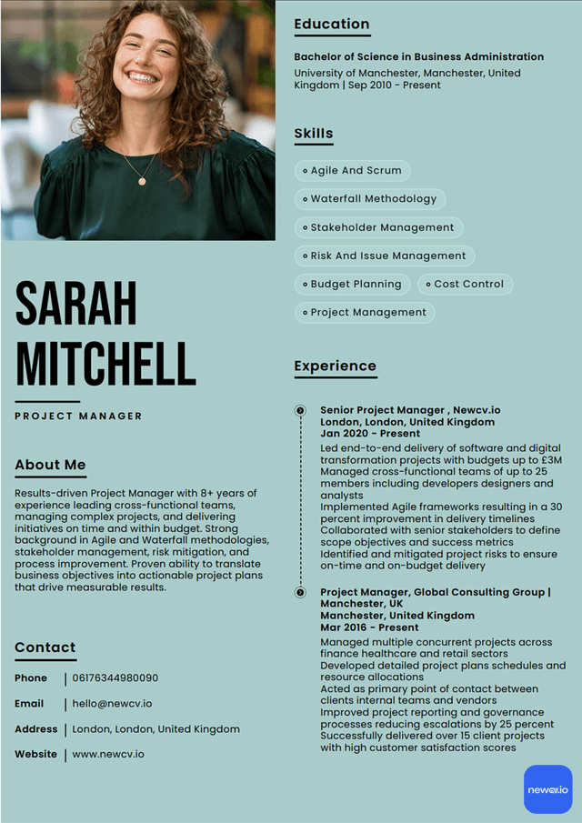 CV template preview