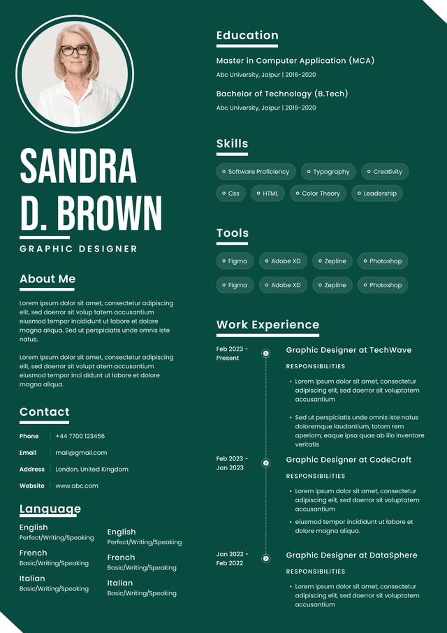 CV template preview