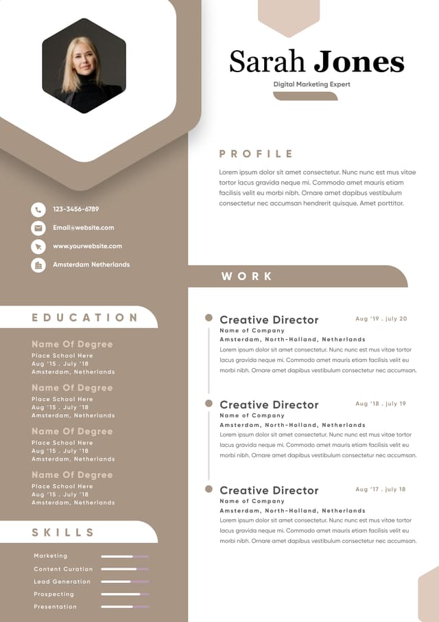 CV template preview