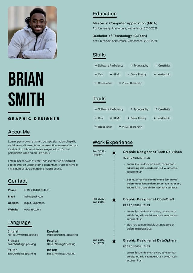 CV template preview