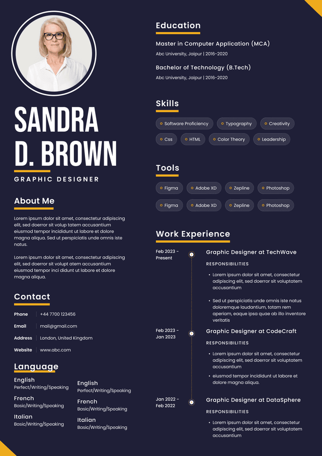 CV template preview