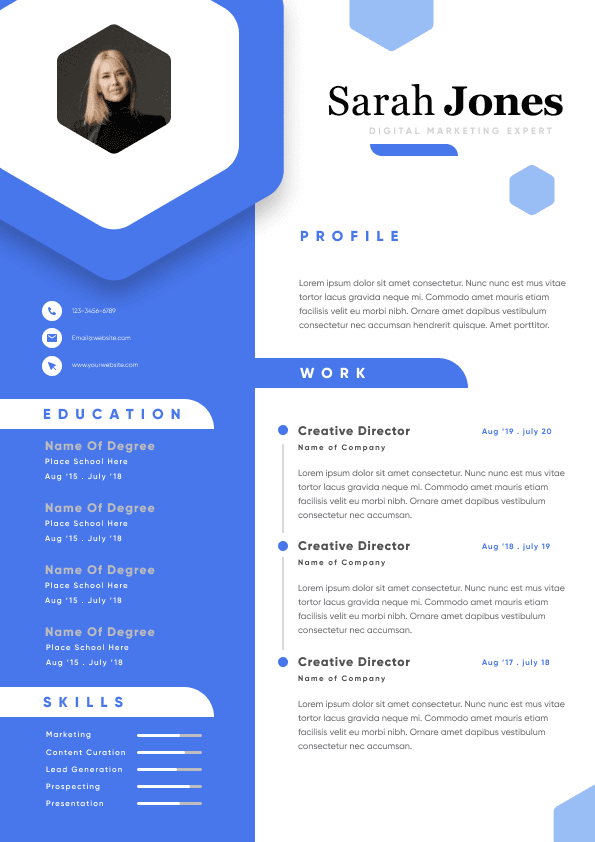 CV template preview