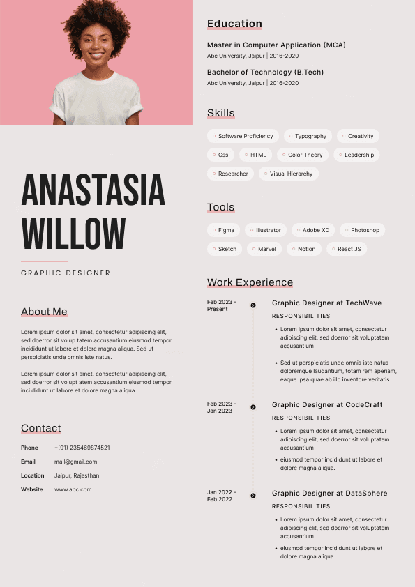 CV template preview