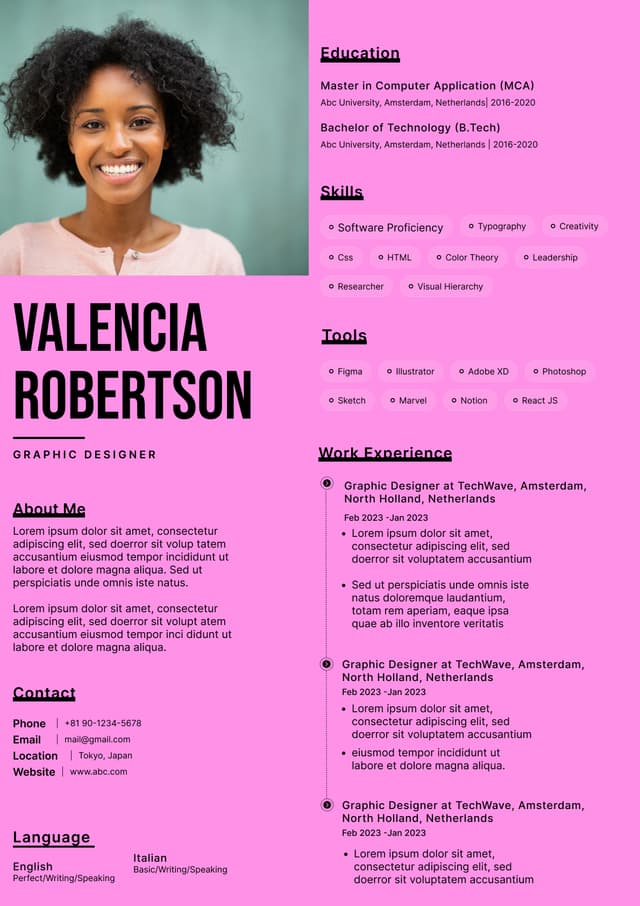 CV template preview