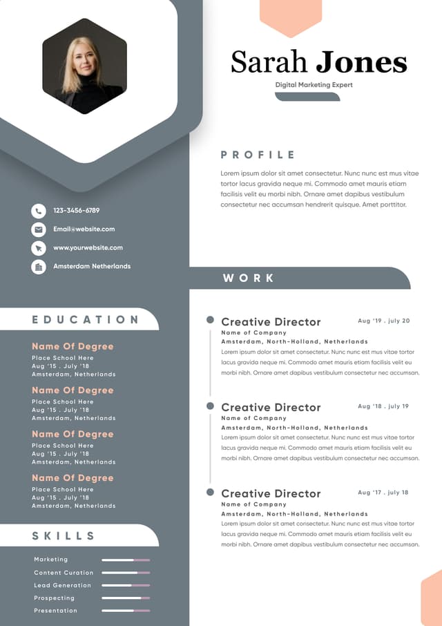 CV template preview