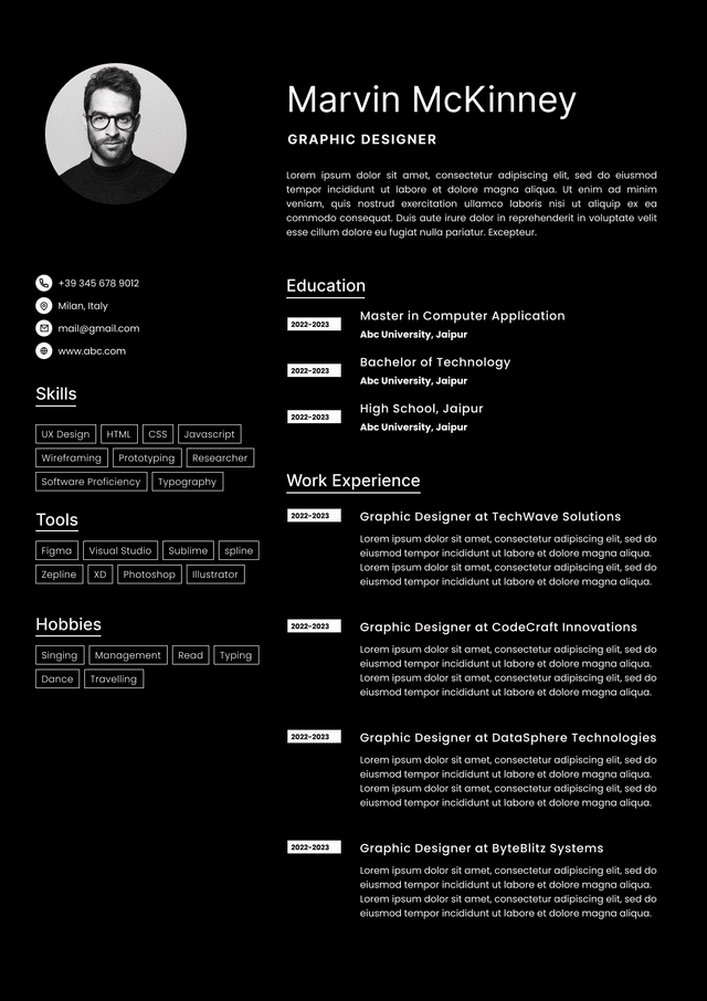 CV template preview