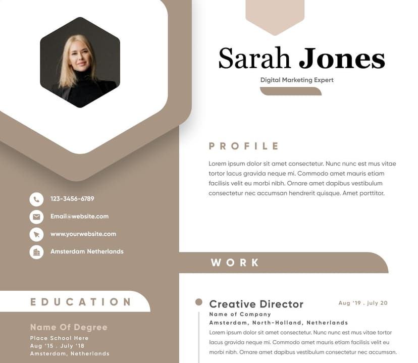Sample CV template preview