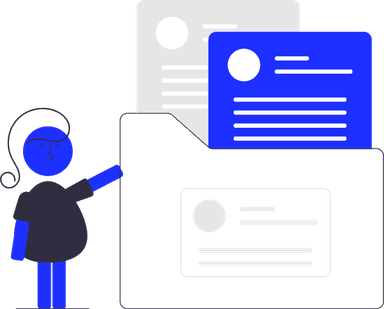 Person with resume documents