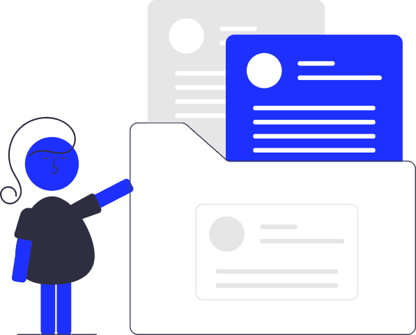 Person with resume documents